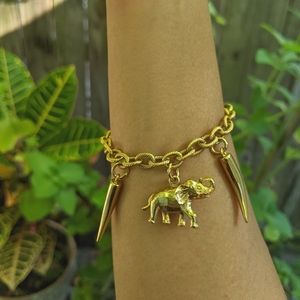 Vtg Elephant & Tusk Bracelet
